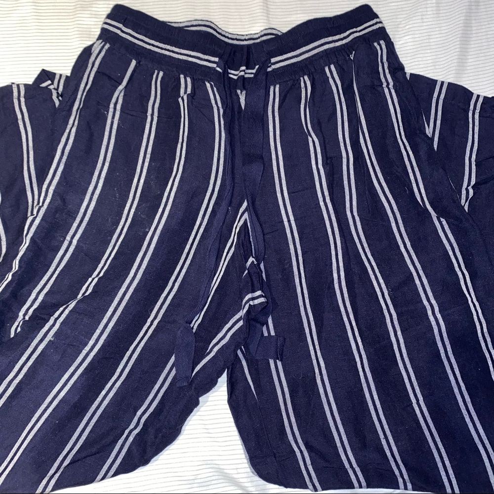 striped flowy linen pants